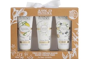 JEANNE EN PROVENCE - Coffret Cadeau - 3 Crèmes mains - Verveine, Jasmin, Olive - 95% d'Ingrédients d'origine Naturelle - Fabriqué en France à Grasse - 75 ml