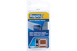 Rapid, 40109559, Agrafes en fil fin BMN, Longueur 14mm, 1080 pièces, Pour les outils Bosch, Metabo et Novus, Fil galvanisé