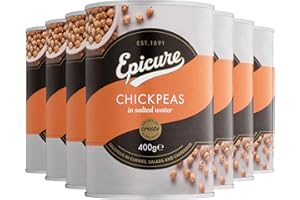 Epicure Chickpeas in Salted Water, Rich Source of Fibre, 400 g (Pack of 12) - Creamy Texture & Nutty Flavour - Perfect for Curries, Salads, Hummus & Tagines
