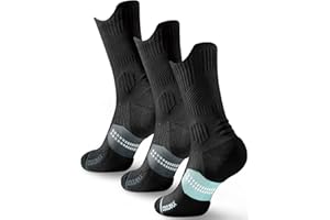 Juclise Calcetines de compresión Coolmax Bamboo para correr para mujer, transpirables, antiampollas acolchados
