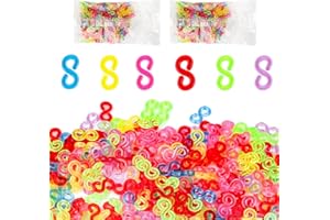 AILUYA 1000 sztuk klipsów w kształcie litery S, kolorowe zapięcia do bransoletek, akcesoria Loom, zestaw taśm dla dzieci i dorosłych, DIY, akcesoria do łączenia bransoletek