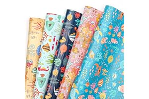 BBLIKE Papel de regalo de 5 hojas de papel de regalo de cumpleaños de 70 x 50 cm plegado para cumpleaños comienzo del colegio