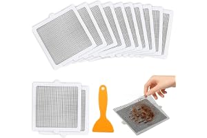 TXXATX hårsil duschränna 15 x 15 cm avloppssil dusch hår 20 ark hårfångare dusch med plastspatel duschsil avlopp hår av glasf