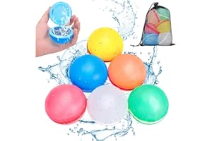 AOVNEA Wiederverwendbare Wasserbomben 6 Stück, Selbstdichtende Wasserbomben Magnetischer Wasserball Und Pool Spielzeug, Wasserspielzeug Kinder Für Outdoor Spiele Strandspielzeug Mit Netzbeutel