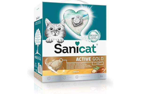 Sanicat - Arena para Gatos aglomerante con Aroma de argán | Absorbe la Humedad y facilita la Limpieza | 6 L