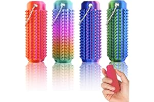 XZSKD 4 Pcs little ouchies, fidget toys, fidget toys adults, 3D Printed Spiky Grippie Stim Keychain, Sensory Toy for Stress Relief & Focus, Novelty Gifts for Friends