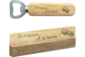 ERNESTINE - Décapsuleur personnalisé je t'aime - cadeau homme saint-valentin - cadeau saint-valentin homme - cadeau original saint-valentin - cadeau amoureux couple - idée cadeau couple - cadeau amour