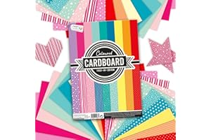 CRAFT SENSATIONS BY GRAFIX Craft Sensations Papier de couleur A4 - Lot de 72 feuilles - 220 g - 9 couleurs et motifs - Convient pour les loisirs, le bricolage, l'impression, l'école, la décoration et les cadeaux - scrapbooking