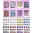 Townley Girl 96 Pcs Stick on Nails Set | Glitter-Glamup & Metallic Press- On Nail Sets for Girls | Self-Adhesive Artificial Nails