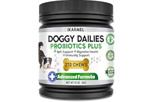 iKARMEL Doggy Dailies Probiotics for Dogs (270 Chews) - Canine Supplements for Digestive and Immunity Support - Skin Health and Itch Relief - Vitamin Treats for Dogs - Probiotic Soft Chew