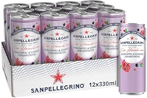 ‎SANPELLEGRINO Sanpellegrino Creazioni Granatapfel & Schwarze Johannisbeere, Kalorienarme Limonade, 33 Kalorien pro Dose, 12er Pack (12 x 330ml) Einweg-Dosen