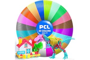 BBITA 3D Printing Pen PCL Filament Refills 1.75mm, Pack of 20 Colors, Low Melting Temp of 70℃, High-Precision Diameter, Non-Toxic Non-Clogging, Gifts for (200 FT)