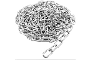 VIDETOL 6 Metres Length Steel Chain, 5mm Heavy Duty Chain Link, Galvanized Steel Welded Link Chains Lift for Fence Gate, Garage Door, Swing Chains and Bicycle Security Lock