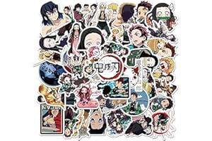 KOWASO 50 piezas Demon Slayer Pegatinas para Portátil Botella de Agua Equipaje Snowboard Bicicleta Monopatín Calcomanía para Niños Adolescentes