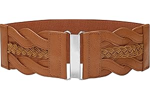 BlackButterfly 3 Inch Wide Waspie Elastic Vintage Braided Buckle Waist Belt