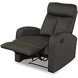 duehome | Sillón 1 Plaza Reclinable, Butaca Relax, Modelo Shelby, Acabado en Tejido Marengo, Medidas: 75 cm (Ancho) x 95 (Lar