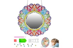 DREAM FUN Geschenke Mädchen 5 6 7 8 9 10 11 12 Jahre, Diamond Painting Spiegel Bastelset Spielzeug - Geschenkideen Basteln - Geburtstagsgeschenk