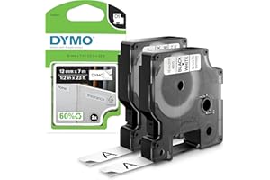DYMO D1 etichette originali | stampa nera su bianco | 12 mm x 7 mm | etichette autoadesive per etichettatrice LabelManager | 2 pezzi