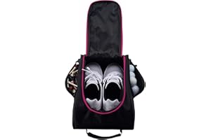 Athletico Golf Shoe Bag - Zippered Shoe Carrier Bags With Ventilation & Outside Pocket for Socks, Tees, etc.