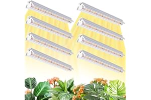 COKOLILA 8 piezas Lámpara de planta LED T5, lámpara de cultivo LED de espectro completo de 42 cm, luz de planta con función de reflector/cadena de margaritas para siembra, estantes de cultivo
