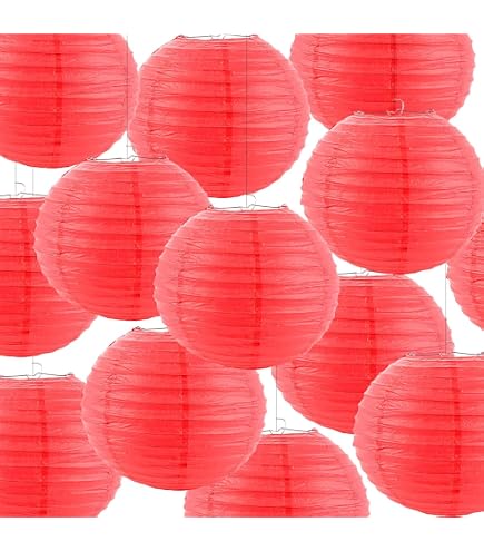 Party Pro Lanterne Japonaise Papier De Riz Rouge 35x35x35 Cm – Événement & Déco