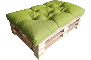 ‎CHILLY PILLEY chilly pilley Palettenauflage Schaumflocken palettenkissen Palettenpolster Palettenmöbel Palettensofa Rückenlehne Sitzkissen Seitenkissen Set (Sitzkissen 120 x 60 Grün)