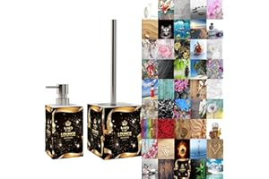 ‎SANILO Sanilo Badezimmer Set, Seifenspender und WC Bürste mit Motiv, große Auswahl, Klobürste ohne Bohren, schöne Designs (VIP-Lounge)