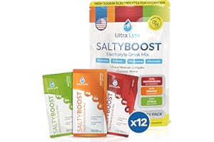 Ultra Lyte Electrolytes Drink Mix - Sugar-Free Variety Pack Powder - 12 Sachets with High Sodium, Trace Minerals, and Coconut Water - Hydration for Sports, Fitness, and Recovery