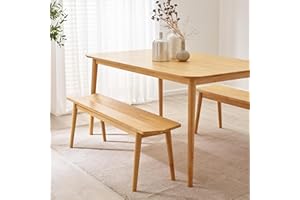 Furniturebox UK Solid Wood Dining Bench - Lynton Large Oak Effect Stained Wooden Bench 120cm - Modern Traditional Classic Farmhouse Style - Retro Nods - Solid Rubberwood Kitchen Dining Room Furniture