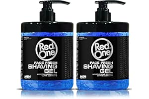 Gel à raser Redone Face Fresh 1000ml | Gel à Raser Transparent Homme | Pas de mousse | Idéal Pour Les Contours | Effet hydratant | Ultra glissant | Laisse un parfum agréable | Lot de 2