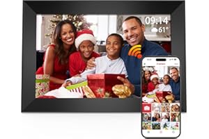 ARJudy Digital Photo Frame 10.1IN, Wifi Frameo Electronic Picture Frame 1280*800 HD IPS Touch Screen with 32GB Storage, Auto Rotate, Quick & Easy Set, Free Photo and Video Sharing via Frameo App-Black