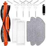 LIVERYDE Accessori Kit di Ricambi Sostituzione per Xiaomi Robot Vacuum S12 -Mop 2S / Mop Pro, 1 Spazzola a Rullo e 4 Spazzole