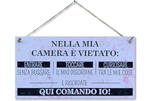 CARISPIBET Nella mia camera | segni decorativi targhe decorative per camera da letto decorazioni d'interni regole della stanza ornamento da appendere alla porta 15 x 30 cm