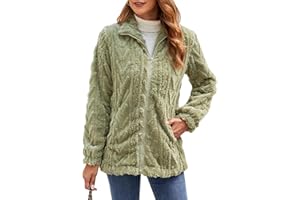 Zetieny Felpa Donna con Cappuccio Cappotto in Pile Invernale Zip Teddy Giacca Leggero Hoodie Manica Lunga Felpa Autunno Invernale Sweatshirt Cardigan Casual Outwear con Tasche
