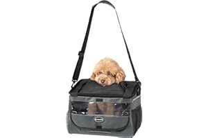 Navaris Panier Velo Avant - Sac de Transport Porte Chien et Chat avec Sangle Scratch de Fixation et Tapis Confort - Panier Chien Velo 10kg pour VTT Electrique Vélo