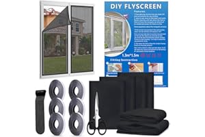 Ptyism 6 pièces Store moustiquaire fenetre(130cm x 150cm avec ciseaux et autres accessoires) Moustiquaire,Anti moustique fenetre丨Rouleau moustiquaire fenetre.