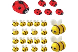 DBUWQIPS 26 Pezzi Api Api Decorative Api Peluche Ape Decorativa in Peluche Ape Artigianale per le Decorazioni di Abbigliamento del Negozio di Artigianato Fai da Te