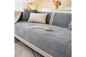 BXAEYIPOR Housse de canapé,Housse de Canapé avec Support Antidérapant,en Forme De L, Housse de Canapé Universelle, Texturée,Solide,pour Le Salon, Plusieurs Tailles.