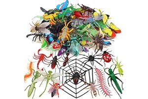DOITEM Set di 62 giocattoli realistici per insetti, in plastica, per l'educazione dei bambini, per Halloween e feste di compleanno