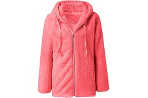 LIKEYIFUTOP Sweat à Capuche Zippé Femme Veste Polaire Pull à Manche Longue AVCE Poche Manteau Polaire Femme Hiver Chaud Chic