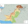 Physical Map of Pakistan - Size A1-59.4 x 84.1cm - Paper Laminated