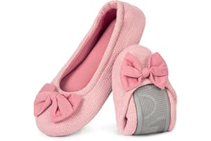 EverFoams Damen Gemütlich Leicht Frottee Baumwolle Memory Foam Ballerina Hausschuhe