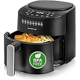 Emerio große digitale Heißluftfritteuse, TOP AirFryer, Frittieren ohne zusätzliches Öl, 4.5 Liter Volumen, 8 Automatik Progra