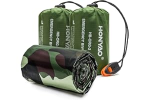 HONYAO Sac de Couchage de Survie, Sac de Couchage d'urgence, Bivvy de Survie Léger Camping en Plein air Randonnée, Couverture de Survie