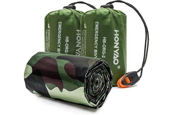 HONYAO Sac de Couchage de Survie, Sac de Couchage d'urgence, Bivvy de Survie Léger Camping en Plein air Randonnée, Couverture de Survie