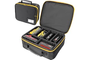 otuiaim 30 x 26 x 10 cm bärbart verktyg hård väska för batterier och laddare med justerbara avdelare – förvaringsväska, organ