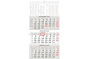 ANSCHÜTZ 3-Month Calendar, 2022 Office Calendar, Wall Planner, 450 x 235 mm, Small