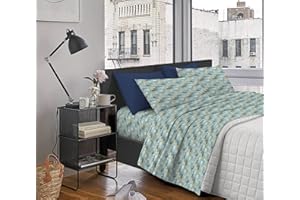 Il Gruppone Passione Casa Completo Letto In Cotone Di Flanella Lenzuola Matrimoniali,Parure, Flanella Calda e Morbida,Anti Pilling Felpato Flanellato - Stv-LinedVerde - Matrimoniale