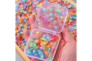 BODESHIS 200 Pcs Luminous Mini Turtles with Storage Box, Tiny Resin Animals Turtle Figures - Cute Mini Resin Animals for DIY Crafts, Garden Landscape, Aquarium & Potted Plants Decor