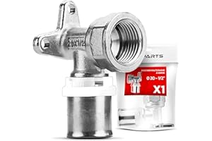 BOOPARTS – Console Murale à Sertir Ø20–1/2" (15/21) Contour TH : Raccord Femelle en Laiton pour Tuyaux Multicouches | Sortie Murale Fiable et Étanche